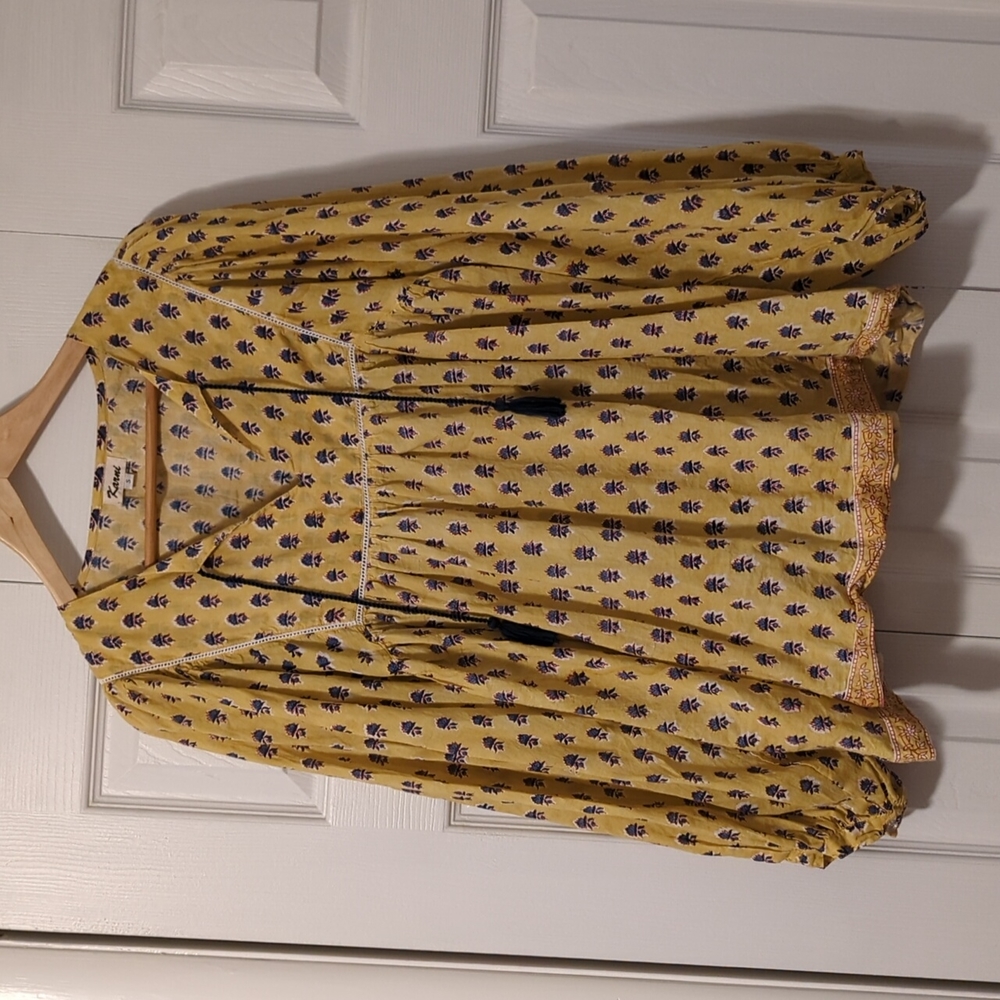 Block print boho blouse
